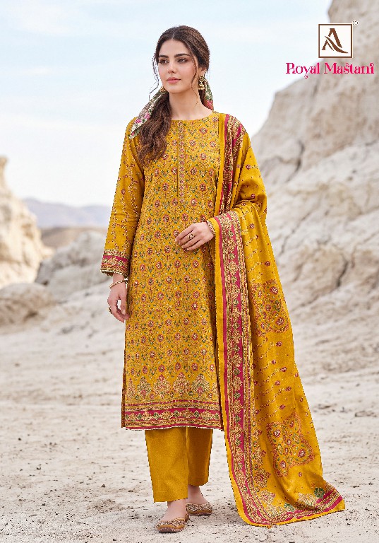 ALOK SUIT ROYAL MASTANI WHOLESALE VISCOSE MUDAAL WITH WORK UNSTITCH SALWAR SUITS SUPPLIER