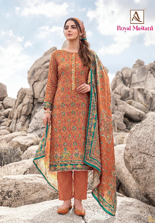 ALOK SUIT ROYAL MASTANI WHOLESALE VISCOSE MUDAAL WITH WORK UNSTITCH SALWAR SUITS SUPPLIER