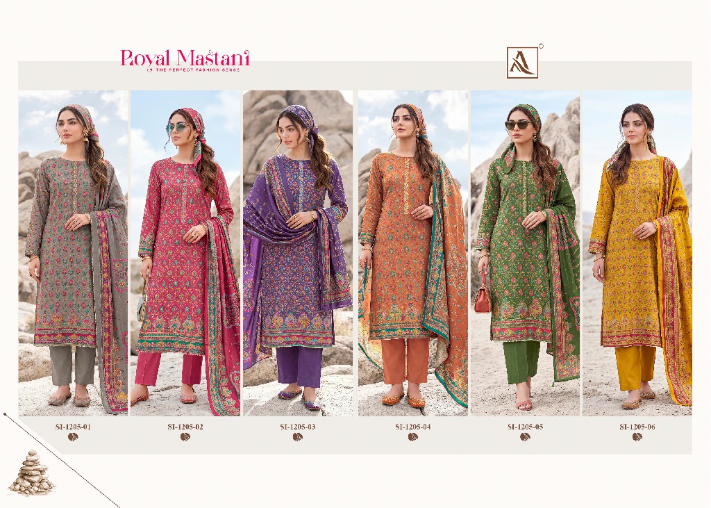 ALOK SUIT ROYAL MASTANI WHOLESALE VISCOSE MUDAAL WITH WORK UNSTITCH SALWAR SUITS SUPPLIER