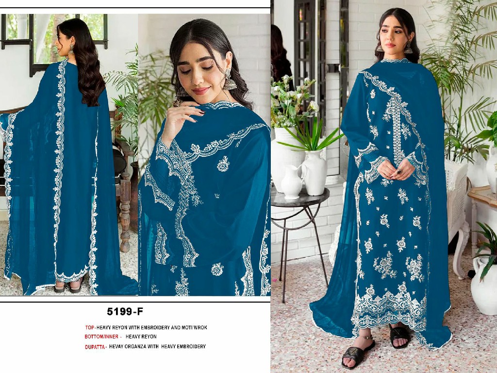 TEXTILEDEAL D.NO 5199 WHOLESALE RAYON COTTON HEAVY EMBROIDERED UNSTITCH SALWAR SUITS FOR EXPORT