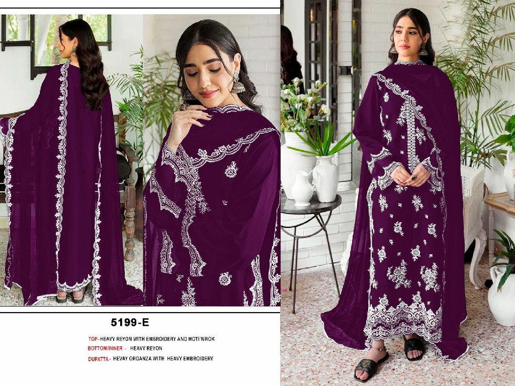 TEXTILEDEAL D.NO 5199 WHOLESALE RAYON COTTON HEAVY EMBROIDERED UNSTITCH SALWAR SUITS FOR EXPORT