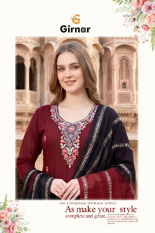 GIRNAR MELODY VOL 1 WHOLESALE READYMADE ROMAN SILK EXCLUSIVE 3 PCS SUITS EXPORTER