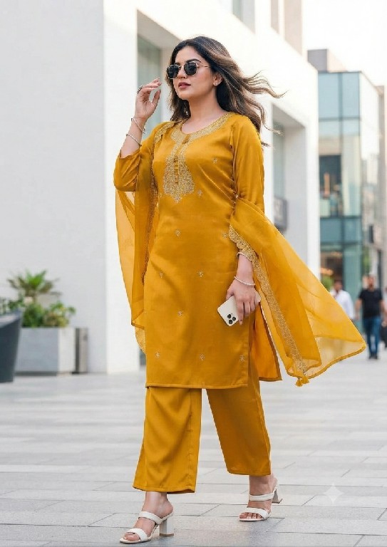 TEXTILEDEAL SUNIDHI WHOLESALE READYMADE HEAVY GLASS VISCOSE SILK EXCLUSIVE STYLE 3 PCS SUITS EXPORTER