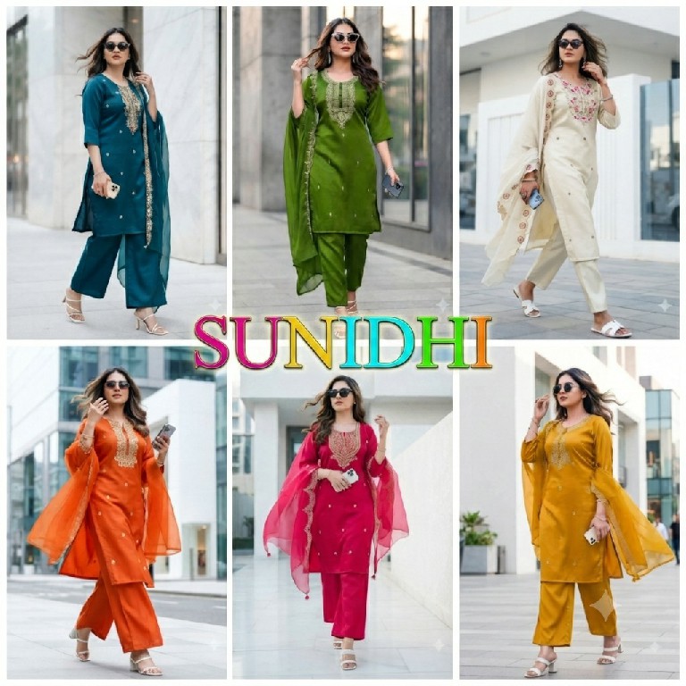 TEXTILEDEAL SUNIDHI WHOLESALE READYMADE HEAVY GLASS VISCOSE SILK EXCLUSIVE STYLE 3 PCS SUITS EXPORTER