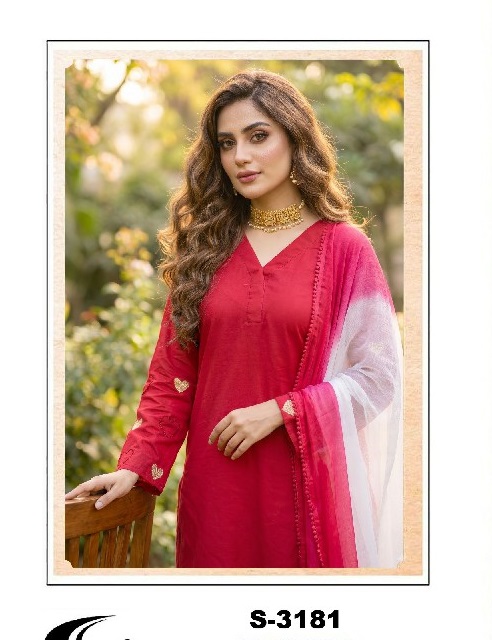 ALSAFA D.NO 3181 WHOLESALE READYMADE RAYON COTTON PAKISTANI 3 PCS SUITS SUPPLIER