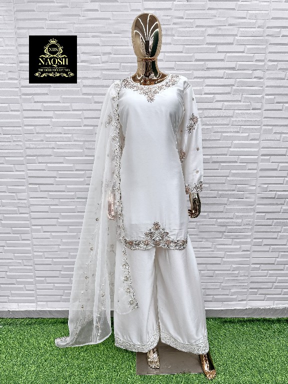 NAQSH D.NO NDS-15042 WHOLESALE READYMADE SATIN DESIGNER STYLISH 3 PCS SUITS EXPORTER