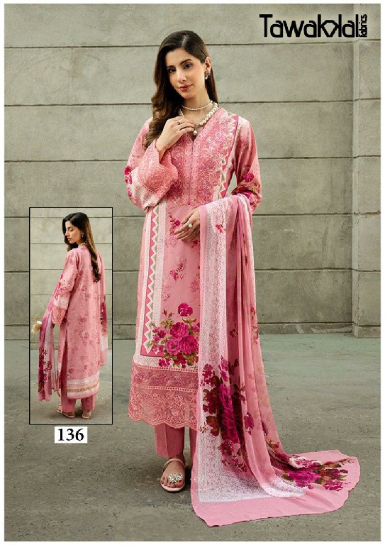 TAWAKKAL SABA VOL 4 WHOLESALE HEAVY COTTON LUXURIOUS UNSTITCH SALWAR KAMEEZ FOR EXPORT