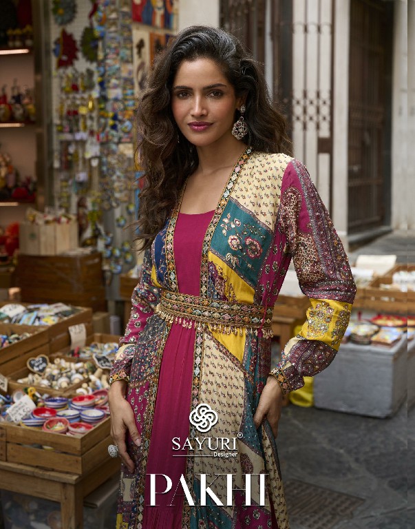 PAKHI BY SAYURI DESIGNER REAL CREP SILK TRENDING FESTIVE SPECIAL GOWN WITH JACKET FOR WOMEN ONLINE
