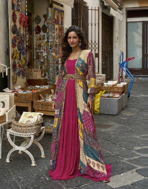 PAKHI BY SAYURI DESIGNER REAL CREP SILK TRENDING FESTIVE SPECIAL GOWN WITH JACKET FOR WOMEN ONLINE