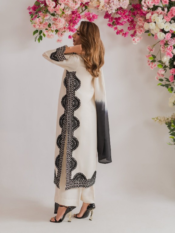 TEXTILEDEAL D.NO 6060 WHOLESALE READYMADE BISCUIT SLUB UNIQUE ELEGANCE 3 PCS SUITS EXPORTER