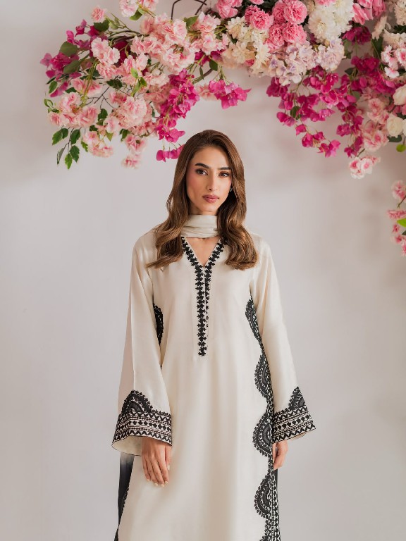 TEXTILEDEAL D.NO 6060 WHOLESALE READYMADE BISCUIT SLUB UNIQUE ELEGANCE 3 PCS SUITS EXPORTER