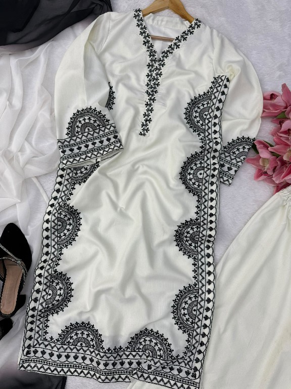 TEXTILEDEAL D.NO 6060 WHOLESALE READYMADE BISCUIT SLUB UNIQUE ELEGANCE 3 PCS SUITS EXPORTER