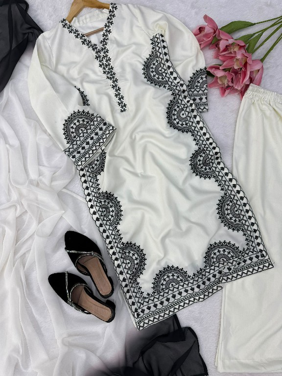 TEXTILEDEAL D.NO 6060 WHOLESALE READYMADE BISCUIT SLUB UNIQUE ELEGANCE 3 PCS SUITS EXPORTER