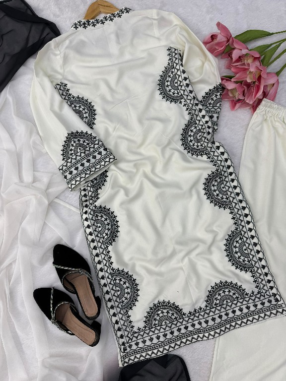 TEXTILEDEAL D.NO 6060 WHOLESALE READYMADE BISCUIT SLUB UNIQUE ELEGANCE 3 PCS SUITS EXPORTER