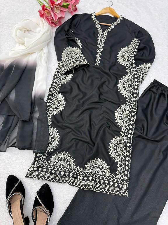 TEXTILEDEAL D.NO 6060 WHOLESALE READYMADE BISCUIT SLUB UNIQUE ELEGANCE 3 PCS SUITS EXPORTER