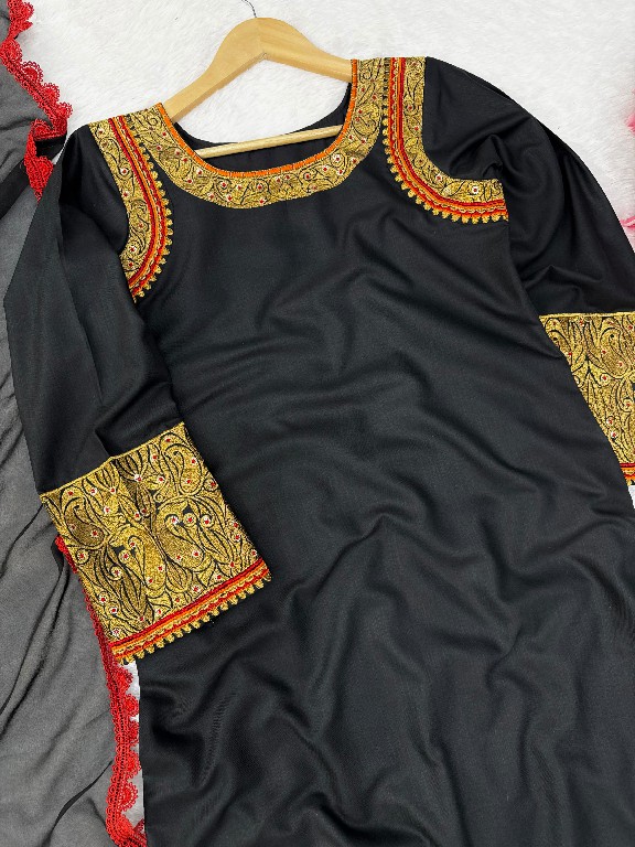 TEXTILEDEAL D.NO 6061 WHOLESALE READYMADE SLUB RAYON KASHMIRI STYLE 3 PCS SUITS SUPPLIER