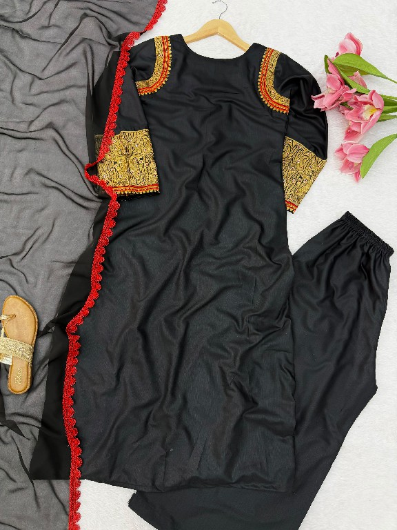 TEXTILEDEAL D.NO 6061 WHOLESALE READYMADE SLUB RAYON KASHMIRI STYLE 3 PCS SUITS SUPPLIER