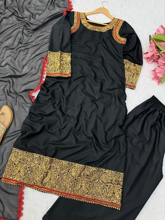 TEXTILEDEAL D.NO 6061 WHOLESALE READYMADE SLUB RAYON KASHMIRI STYLE 3 PCS SUITS SUPPLIER