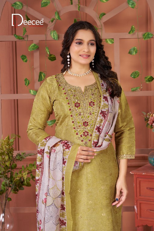 DEE CEE NANDITA WHOLESALE READYMADE SIMMER JARI BUTI ELEGANT 3 PCS SUITS EXPORTER
