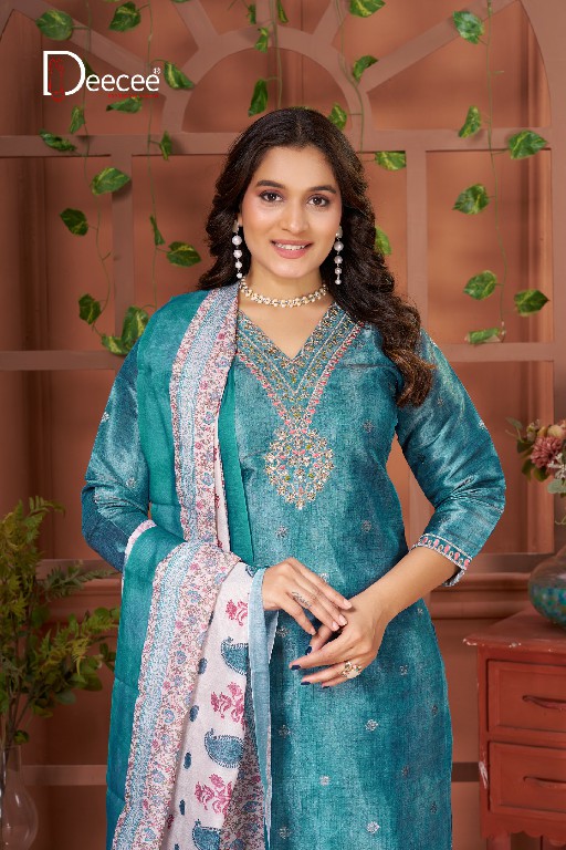 DEE CEE NANDITA WHOLESALE READYMADE SIMMER JARI BUTI ELEGANT 3 PCS SUITS EXPORTER