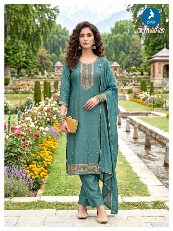KAYA ENFILD WHOLESALE READYMADE VICHITRA SILK BIG SIZE STUNNING LOOK 3 PCS COMBO SET SUITS EXPORTER