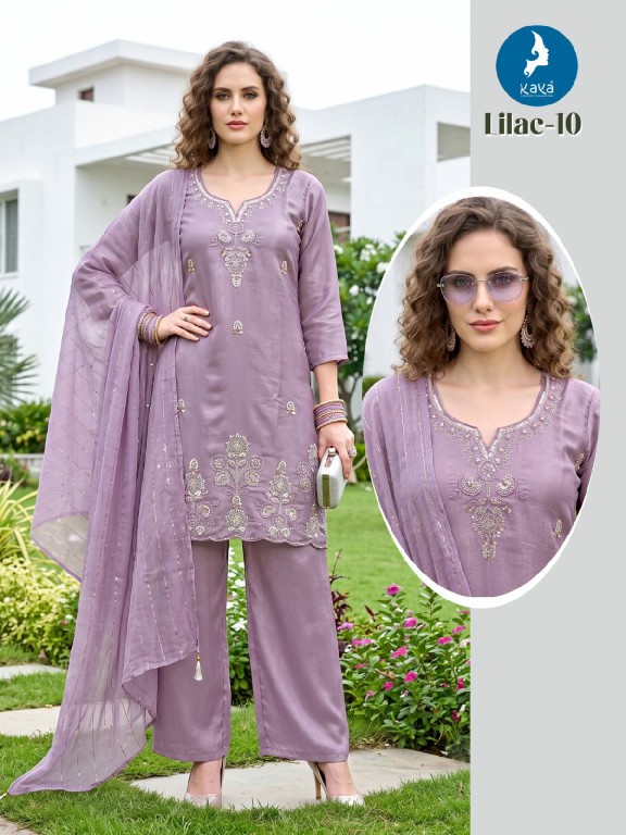 KAYA LILAC WHOLESALE READYMADE ROMAN GLASS BIG SIZE TRENDING 3 PCS COMBO SET SUITS SUPPLIER