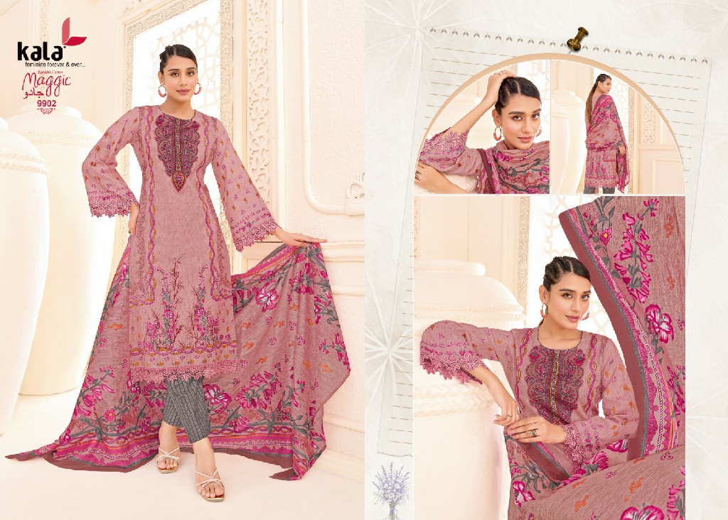 KALA MAGGIC VOL 25 WHOLESALE READYMADE COTTON PRINTED KARACHI STYLE KURTI PANT WITH DUPATTA ONLINE