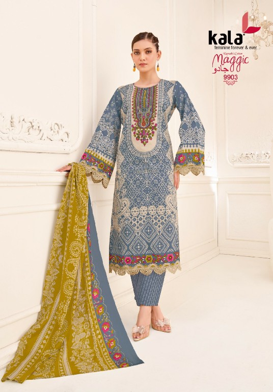 KALA MAGGIC VOL 25 WHOLESALE READYMADE COTTON PRINTED KARACHI STYLE KURTI PANT WITH DUPATTA ONLINE