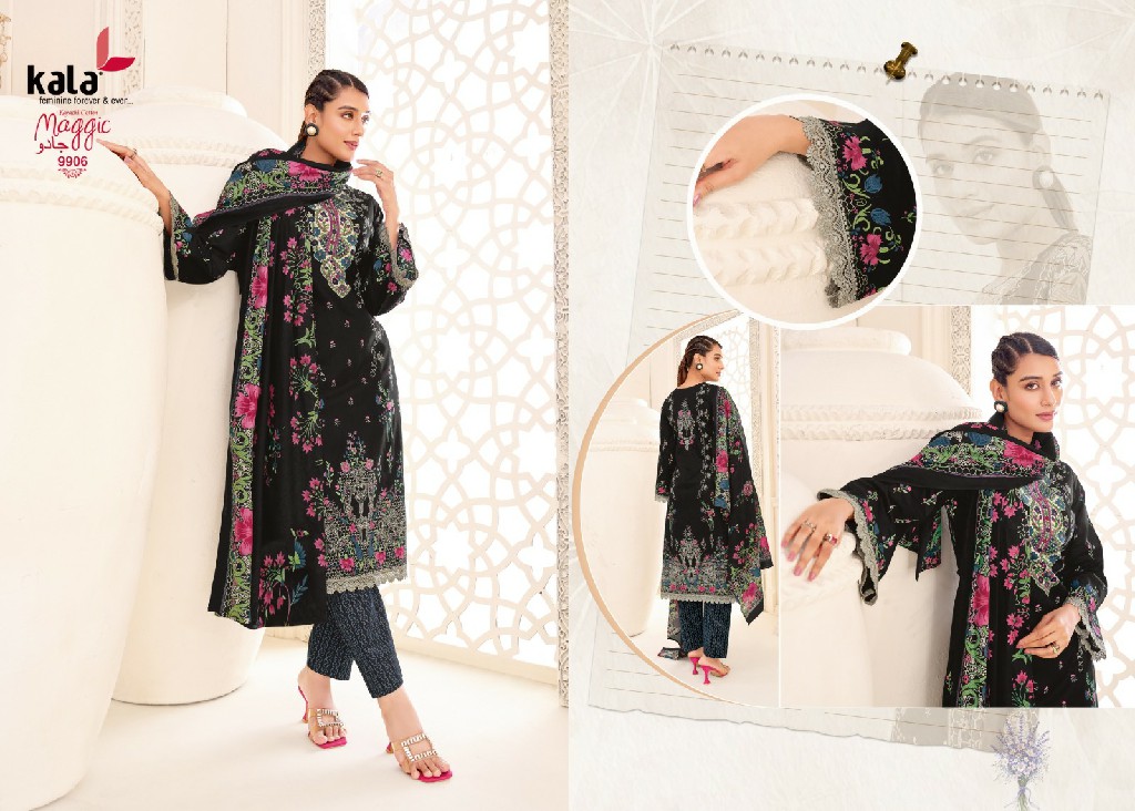 KALA MAGGIC VOL 25 WHOLESALE READYMADE COTTON PRINTED KARACHI STYLE KURTI PANT WITH DUPATTA ONLINE