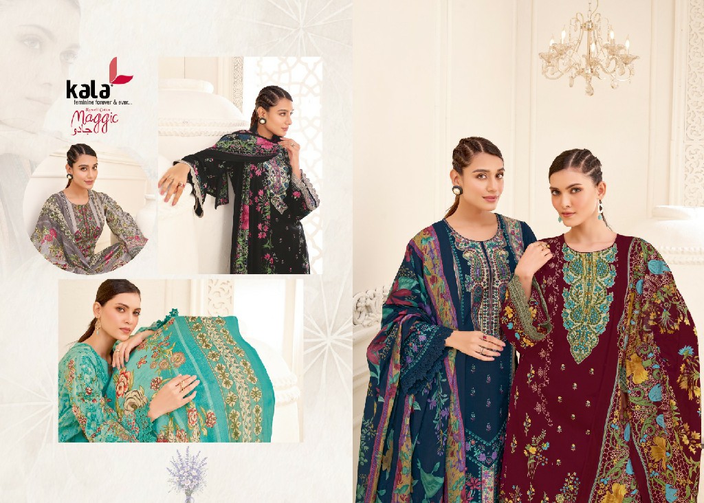 KALA MAGGIC VOL 25 WHOLESALE READYMADE COTTON PRINTED KARACHI STYLE KURTI PANT WITH DUPATTA ONLINE