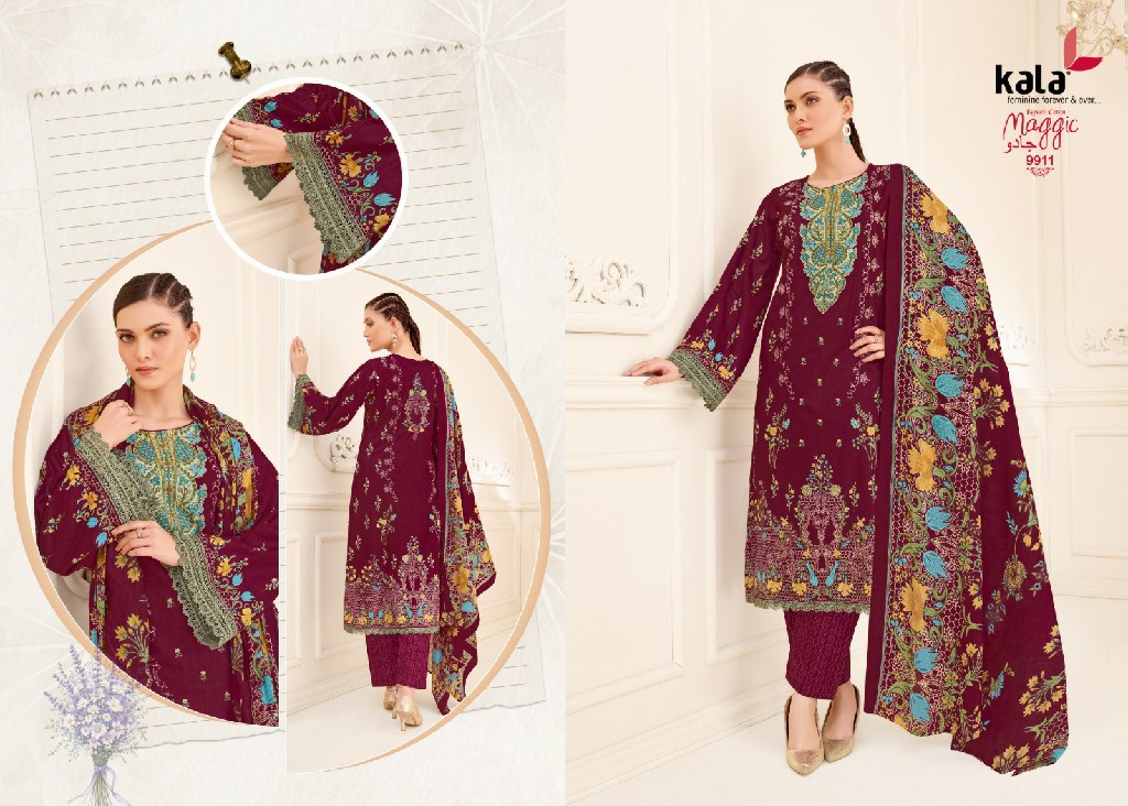 KALA MAGGIC VOL 25 WHOLESALE READYMADE COTTON PRINTED KARACHI STYLE KURTI PANT WITH DUPATTA ONLINE
