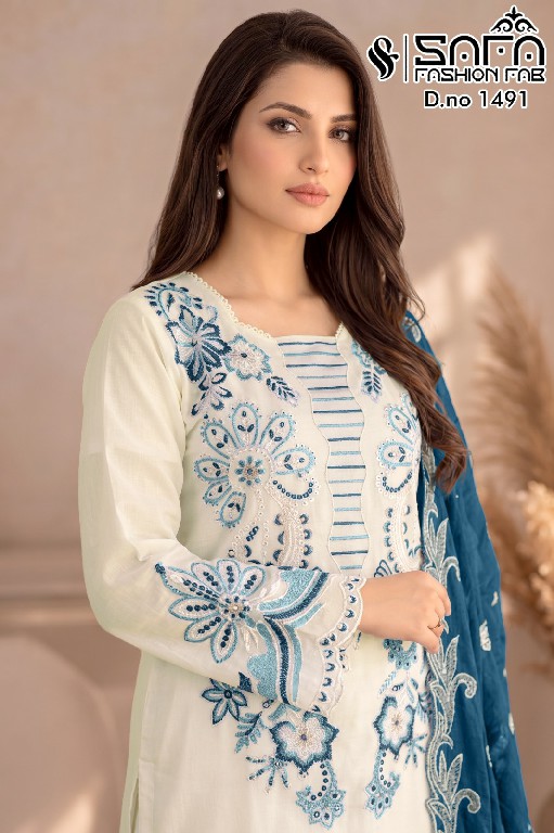 SAFA FASHION D.NO 1491 WHOLESALE READYMADE SOFT FABRIC LUXURY FORMAL WEAR 3 PCS COMBO SET SUITS EXPORTER