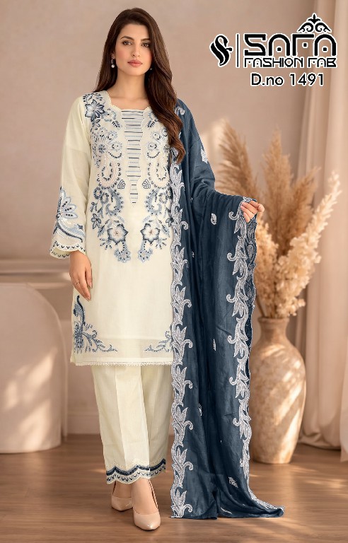SAFA FASHION D.NO 1491 WHOLESALE READYMADE SOFT FABRIC LUXURY FORMAL WEAR 3 PCS COMBO SET SUITS EXPORTER
