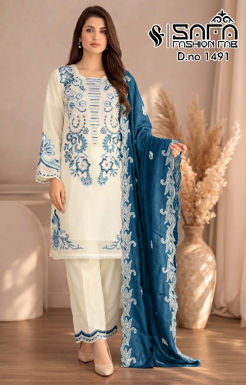SAFA FASHION D.NO 1491 WHOLESALE READYMADE SOFT FABRIC LUXURY FORMAL WEAR 3 PCS COMBO SET SUITS EXPORTER