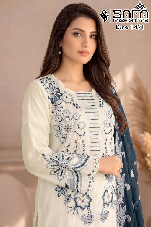 SAFA FASHION D.NO 1491 WHOLESALE READYMADE SOFT FABRIC LUXURY FORMAL WEAR 3 PCS COMBO SET SUITS EXPORTER