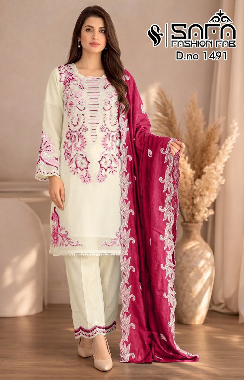SAFA FASHION D.NO 1491 WHOLESALE READYMADE SOFT FABRIC LUXURY FORMAL WEAR 3 PCS COMBO SET SUITS EXPORTER