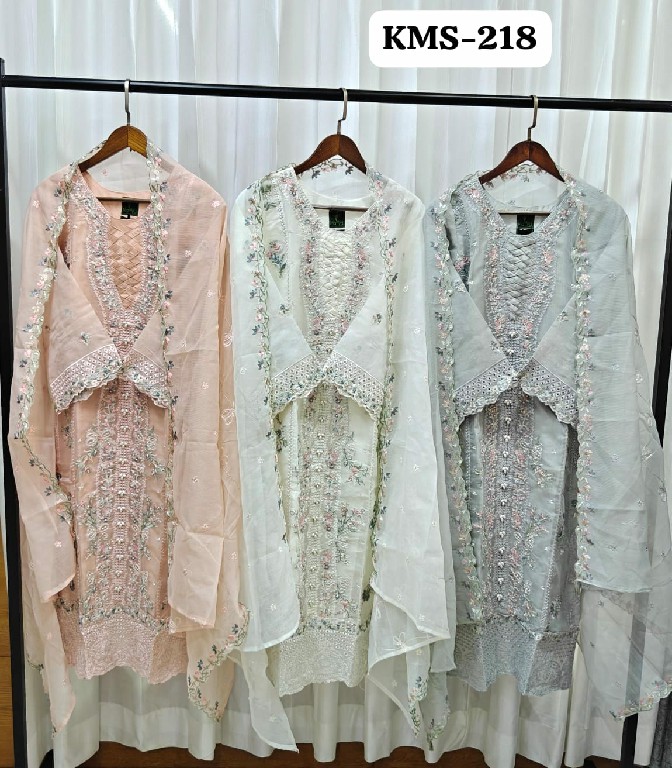 TEXTILEDEAL D.NO KMS-218 WHOLESALE READYMADE COTTON SILK WITH WORK PAKISTANI 3 PCS SUITS SUPPLIER