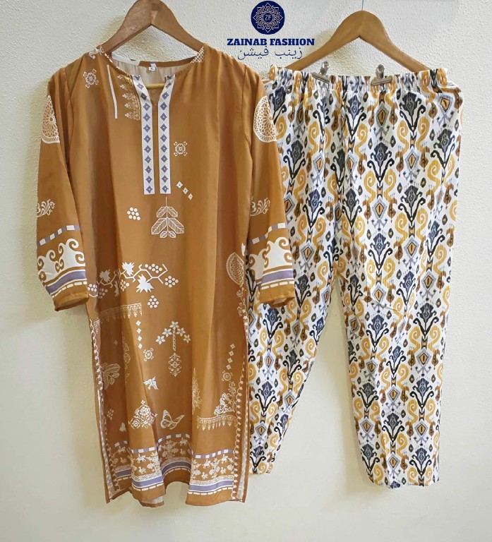 ZAINAB D.NO 1232 WHOLESALE READYMADE IMPORTED SOFT CRAPE CASUAL WEAR 3 PCS SUITS FOR EXPORT