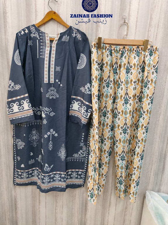 ZAINAB D.NO 1232 WHOLESALE READYMADE IMPORTED SOFT CRAPE CASUAL WEAR 3 PCS SUITS FOR EXPORT