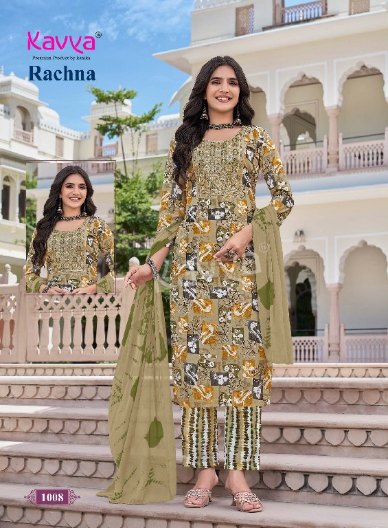KAVYA RACHANA VOL 1 WHOLESALE READYMADE VISCOSE FOIL BEST DESIGN 3 PCS SUITS FOPR EXPORT