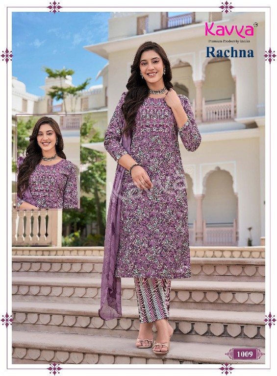 KAVYA RACHANA VOL 1 WHOLESALE READYMADE VISCOSE FOIL BEST DESIGN 3 PCS SUITS FOPR EXPORT