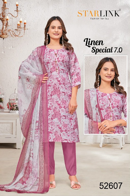 STARLINK LINEN SPECIAL VOL 7 WHOLESALE READYMADE LINEN WITH WORK CLASSY LOOK 3 PCS COMBO SET SUITS EXPORTER