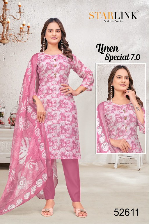 STARLINK LINEN SPECIAL VOL 7 WHOLESALE READYMADE LINEN WITH WORK CLASSY LOOK 3 PCS COMBO SET SUITS EXPORTER