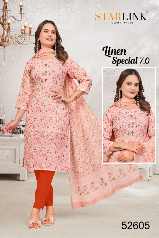 STARLINK LINEN SPECIAL VOL 7 WHOLESALE READYMADE LINEN WITH WORK CLASSY LOOK 3 PCS COMBO SET SUITS EXPORTER