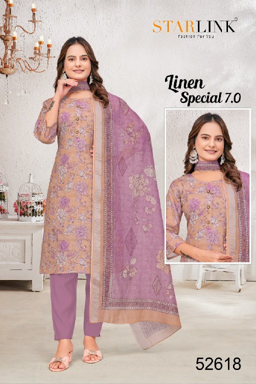 STARLINK LINEN SPECIAL VOL 7 WHOLESALE READYMADE LINEN WITH WORK CLASSY LOOK 3 PCS COMBO SET SUITS EXPORTER