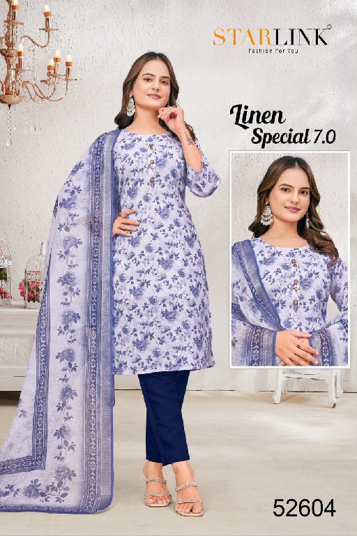STARLINK LINEN SPECIAL VOL 7 WHOLESALE READYMADE LINEN WITH WORK CLASSY LOOK 3 PCS COMBO SET SUITS EXPORTER
