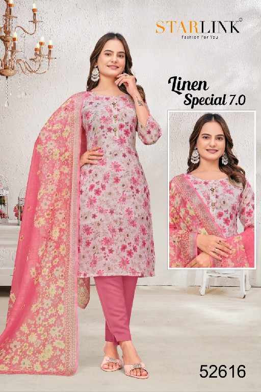 STARLINK LINEN SPECIAL VOL 7 WHOLESALE READYMADE LINEN WITH WORK CLASSY LOOK 3 PCS COMBO SET SUITS EXPORTER
