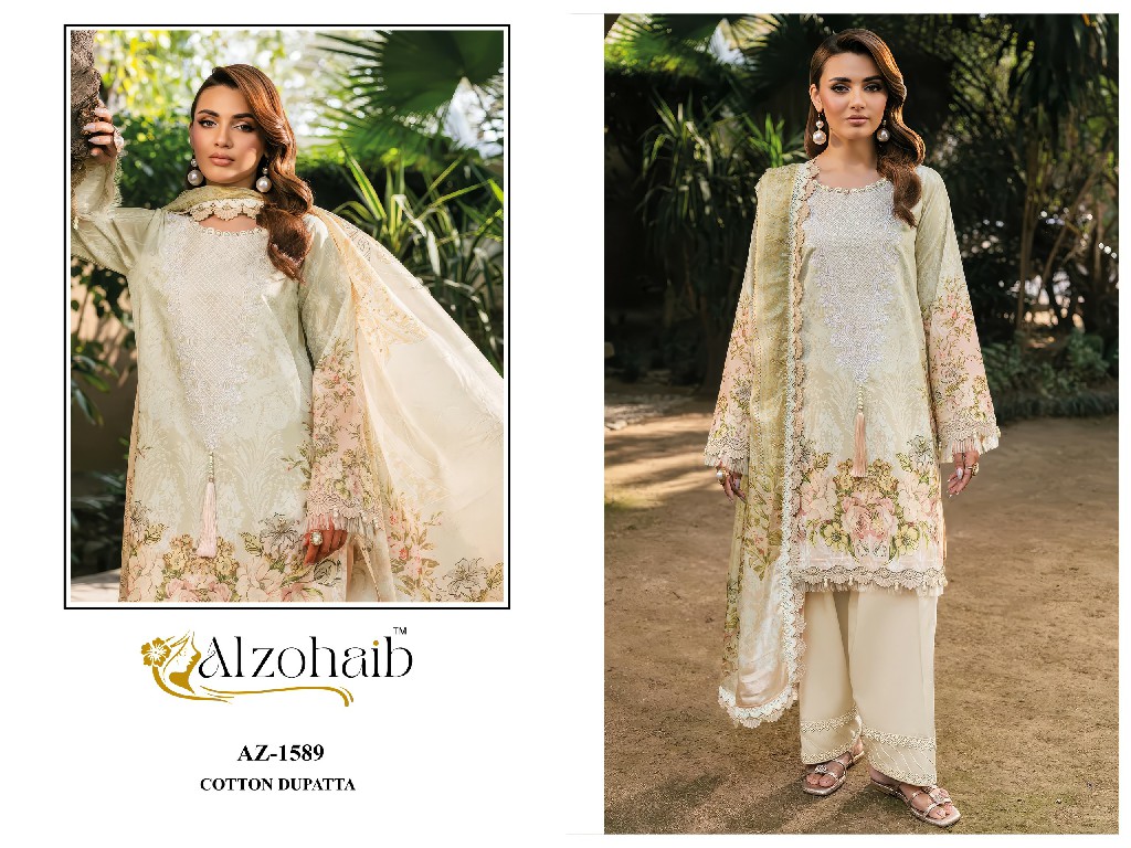 ALZOHAIB NOURA VOL 2 WHOLESALE PURE COTTON PAKISTANI CONCEPT UNSTITCH SALWAR SUITS EXPORTER