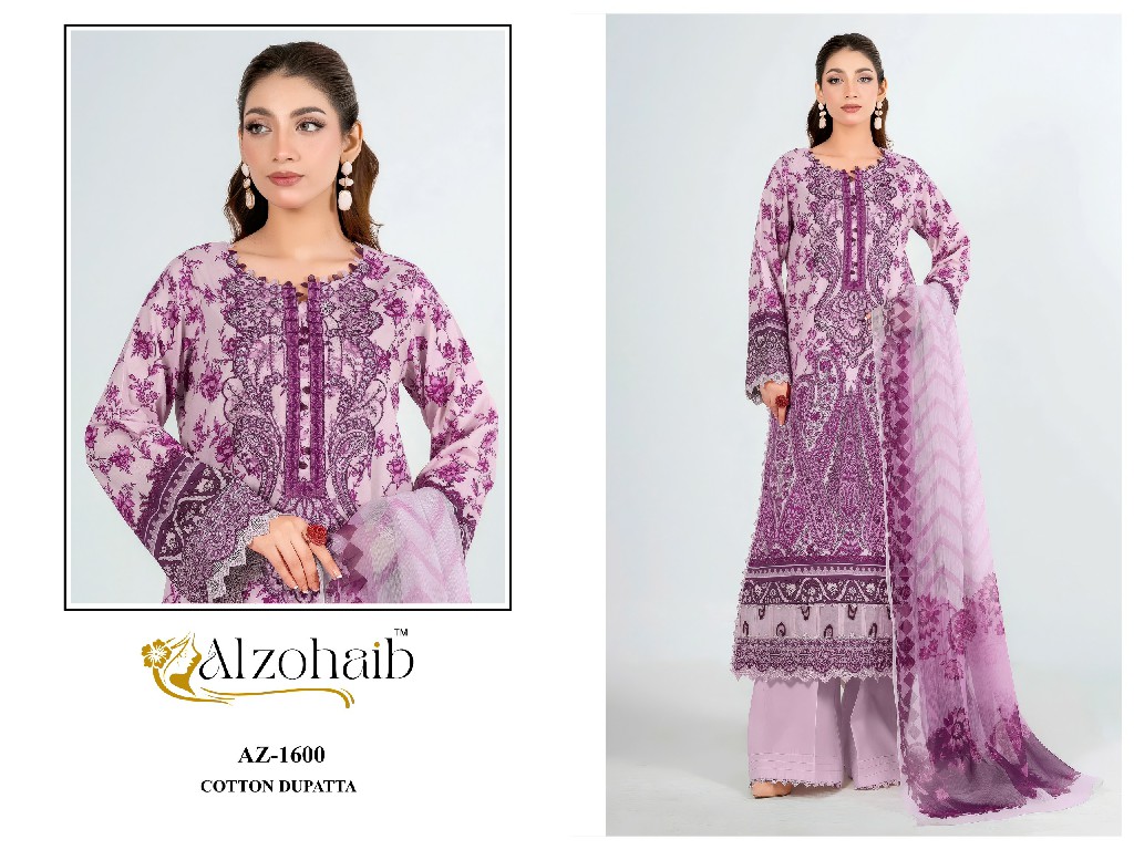 ALZOHAIB NOURA VOL 2 WHOLESALE PURE COTTON PAKISTANI CONCEPT UNSTITCH SALWAR SUITS EXPORTER