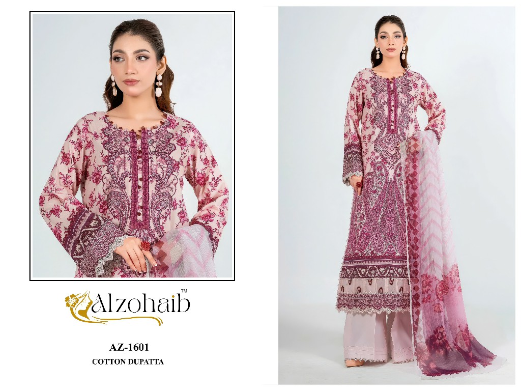 ALZOHAIB NOURA VOL 2 WHOLESALE PURE COTTON PAKISTANI CONCEPT UNSTITCH SALWAR SUITS EXPORTER